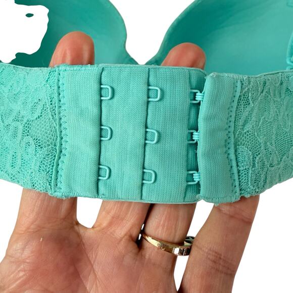 Victoria's Secret Multi-Way Bra 36C Lace Mint Green Non-Slip Flirty Sexy Push Up - Picture 5 of 14